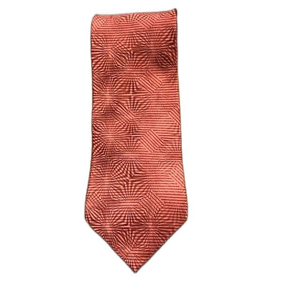BILL BLASS Silk Necktie Black label Burnt Orange Mens 4 inches Wide - Picture 3 of 7